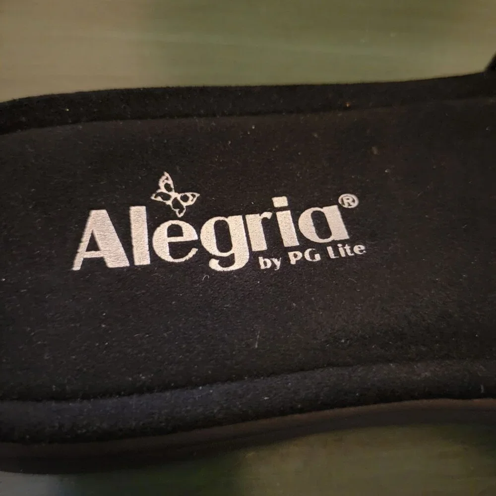 Alegria 40 Slide Sandals LIL 601 Adjustable‎ Strap Black Open Toe Comfort Summer